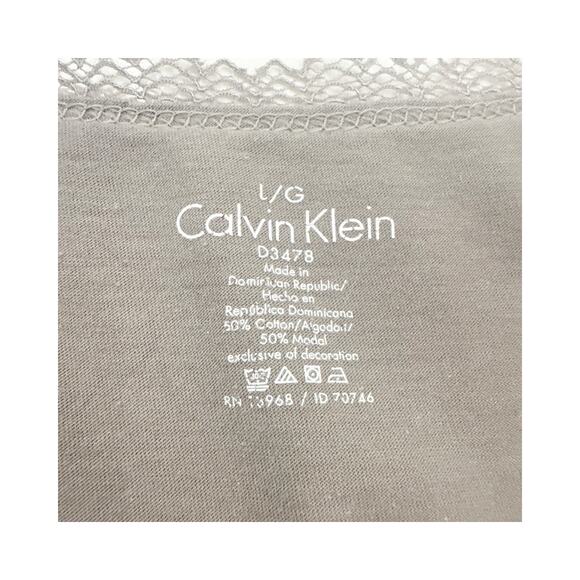 Calvin Klein Tank Top Y2K Lace Trim 90s Fairy Grunge Layering Gray Size Large - Picture 3 of 6